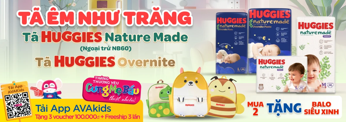 Banner trang NH tã Huggies nature made 2